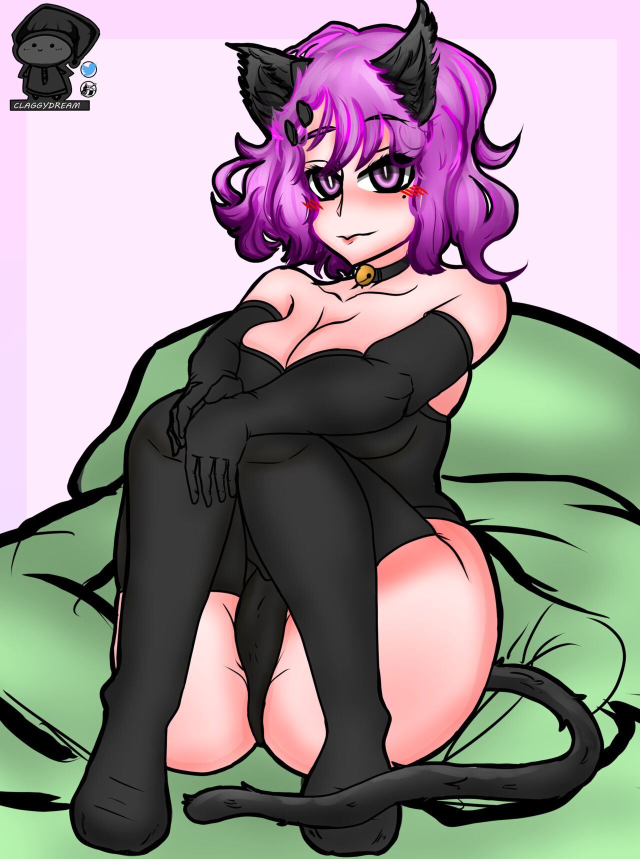 Pink Haired CatGirl page 1 full