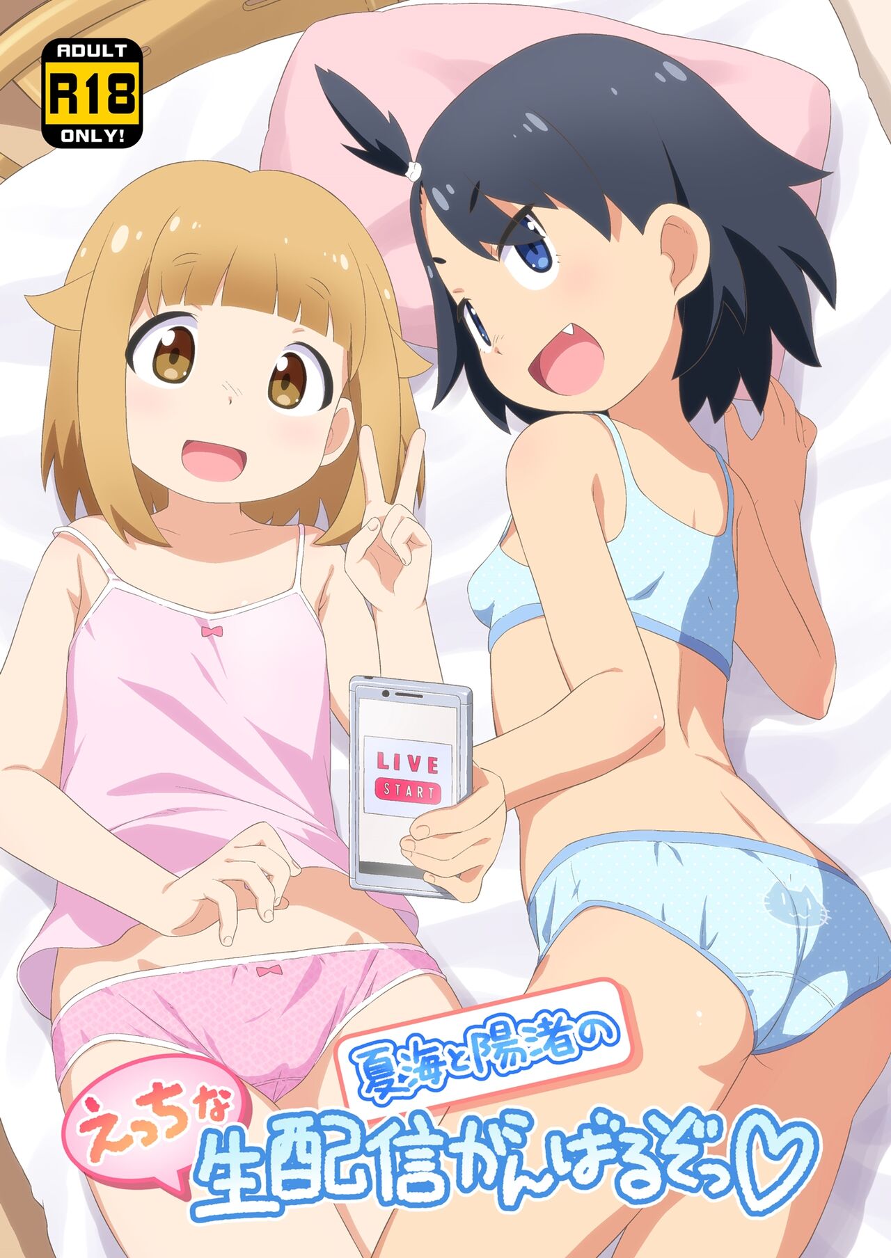 Natsumi to Hina no Ecchi na Namahaishin Ganbaru zo! | Natsumi and Hina will do their best at their lewd live streaming! page 1 full