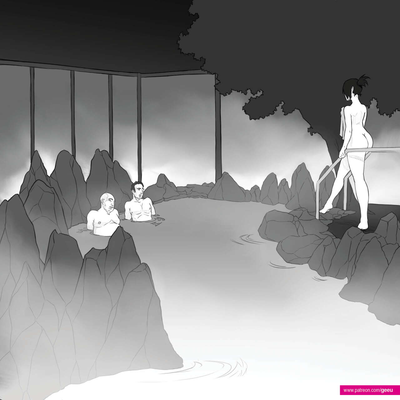 GeeU Presents - Yuki's Onsen Threesome - page 4 full