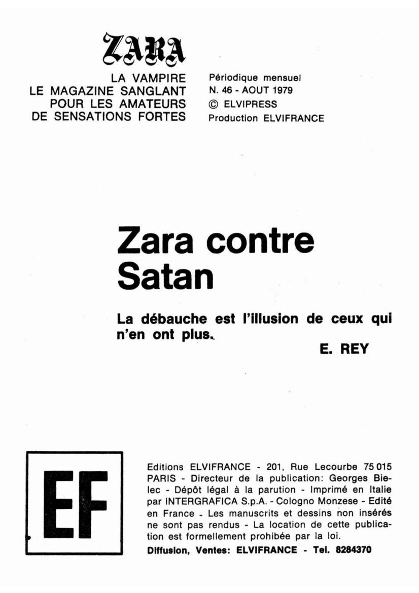 Zara la Vampire 046 - Zara contre Satan page 3 full
