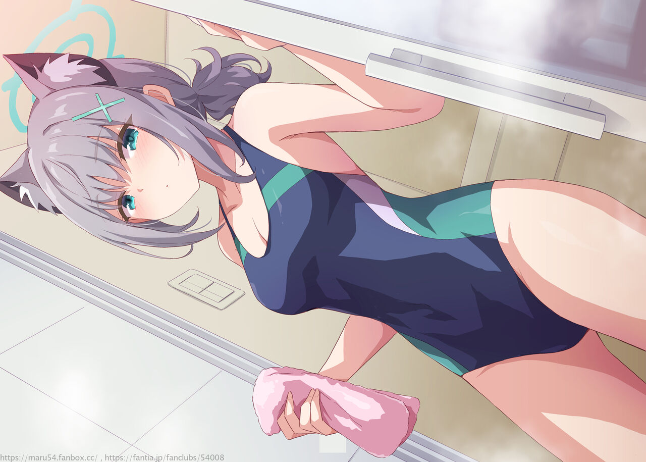 水着シロコにお風呂で手コキされる先生 page 1 full