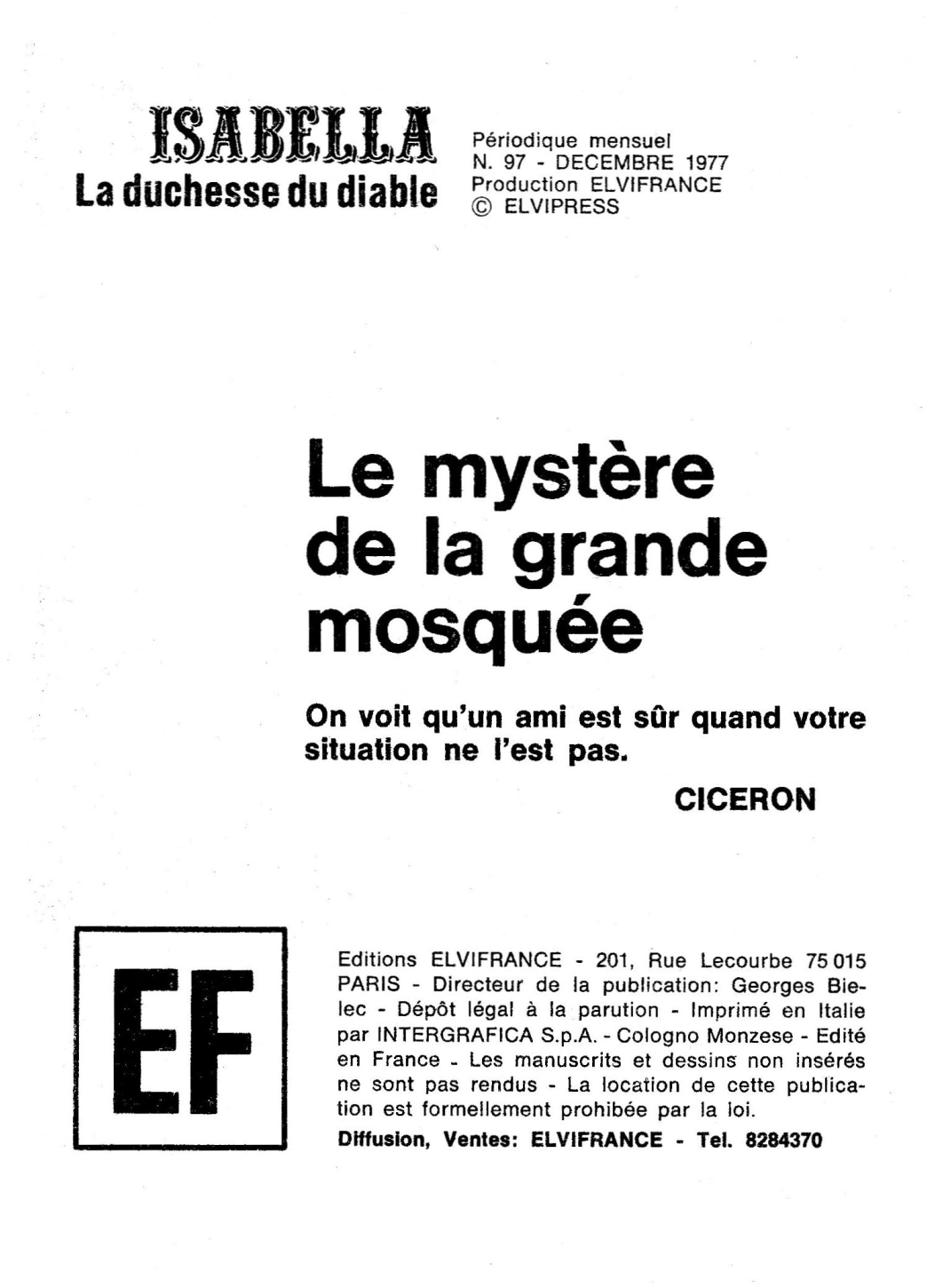 Isabella, la Duchesse du Diable - T097 - Le mystère de la Grande Mosquée page 4 full