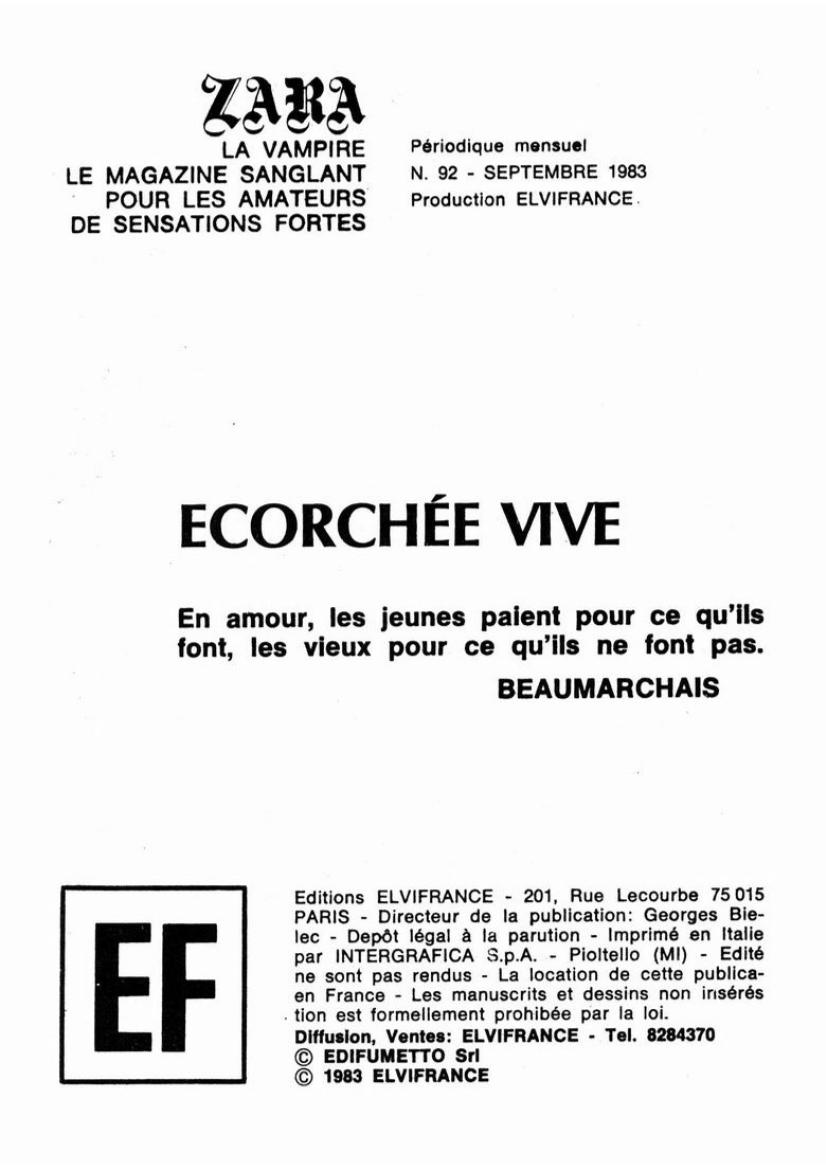 Zara la Vampire 092 - Ecorchée vive page 3 full