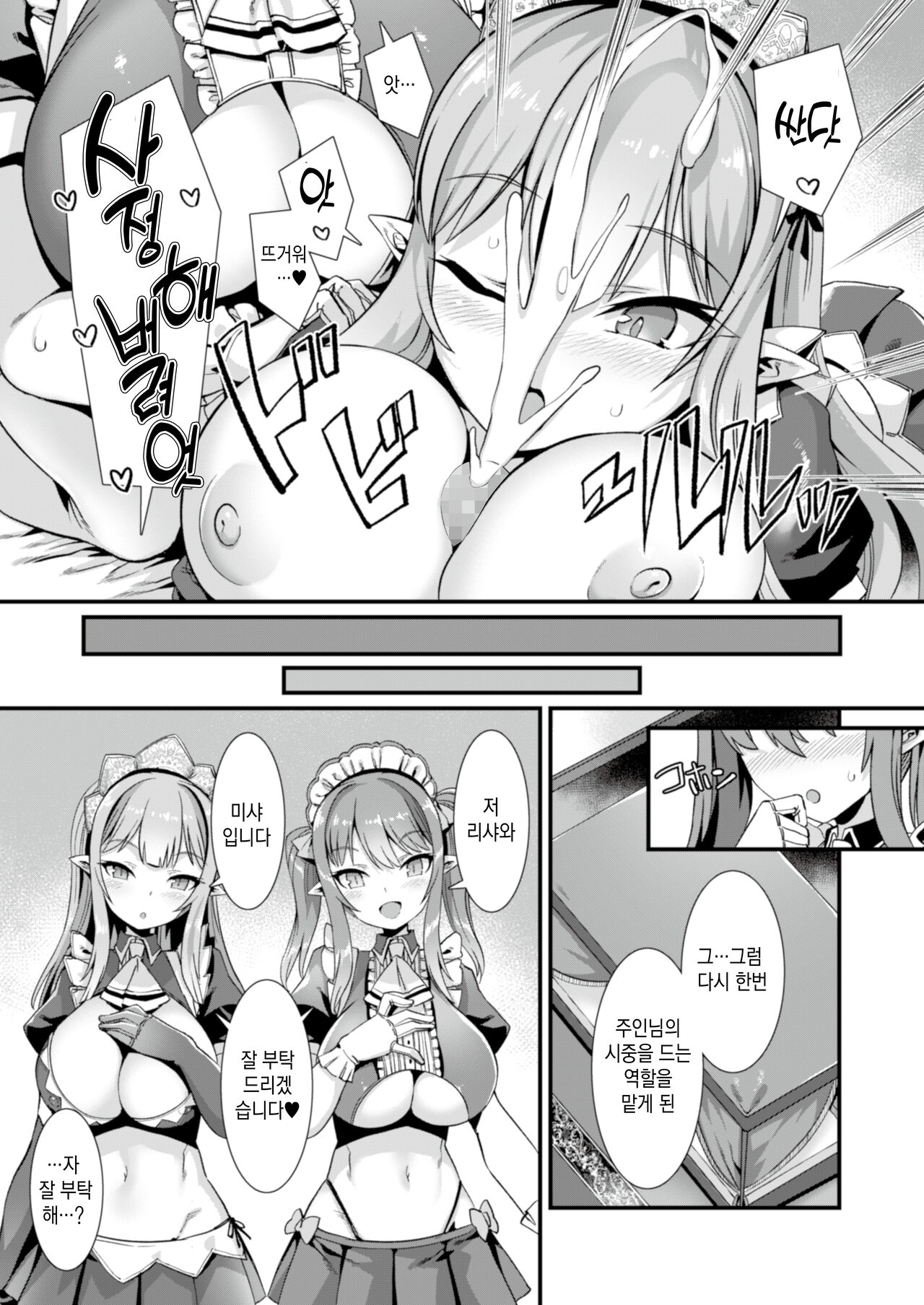 Isekai Maid Shimai no Amaama Harem Gohoushi ~Otoko ga Umarenai Isekai e Shoukan Sareta Ore ga Heroine o Ategawarete Kozukuri Ecchi~ | 이세계 메이드 자매와 달콤달콤 하렘봉사~남자가 태어나지 않는 이세계에 소환된 내가 히로인을 넘겨받아서 아이만들기 섹스~ page 4 full