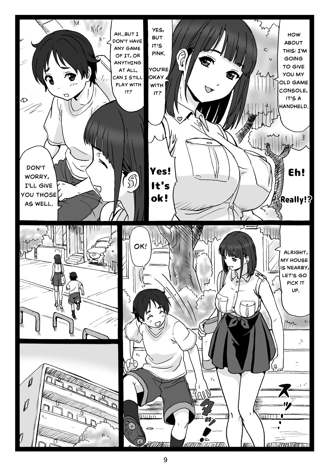 Kouen no Bench ni Suwatteru Kirei na Onee-san ga Boku ni "Ochinchin o Misete" to Itte Kuru no de... | A Pretty Onee-San, that's sitting on a Bench in the Park...suddenly says to Me: . Engl page 9 full