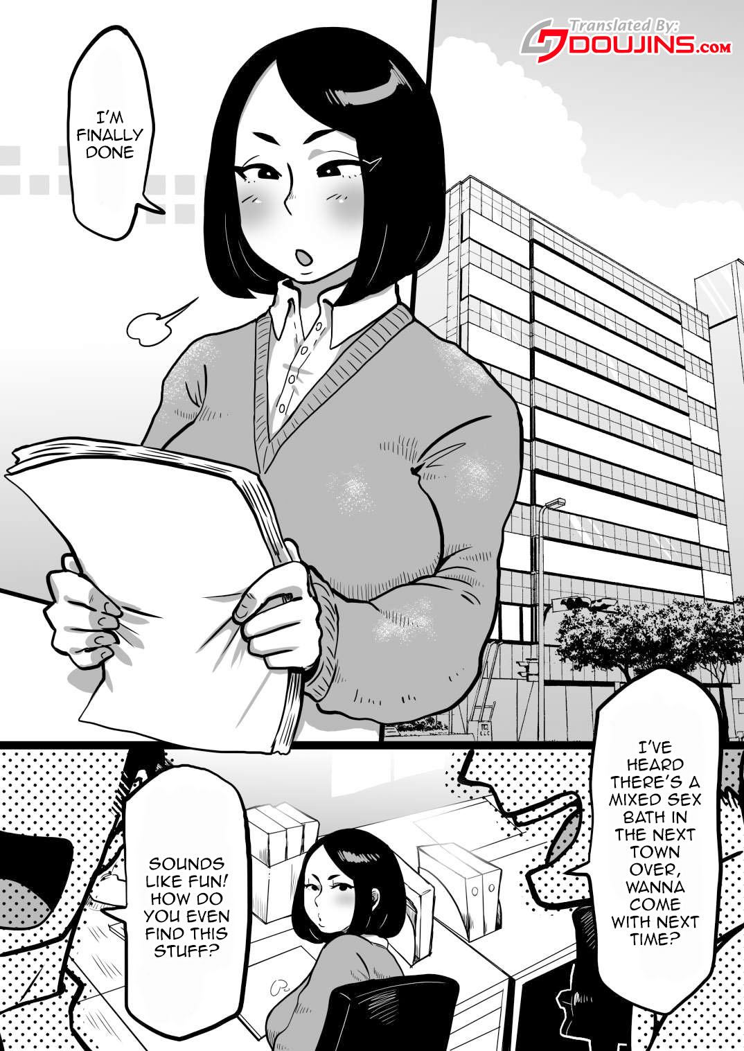 Jimi OL-san kon'yoku e iku!! | Welcome To Mixed Bathing With a Modest Office Lady!! page 2 full