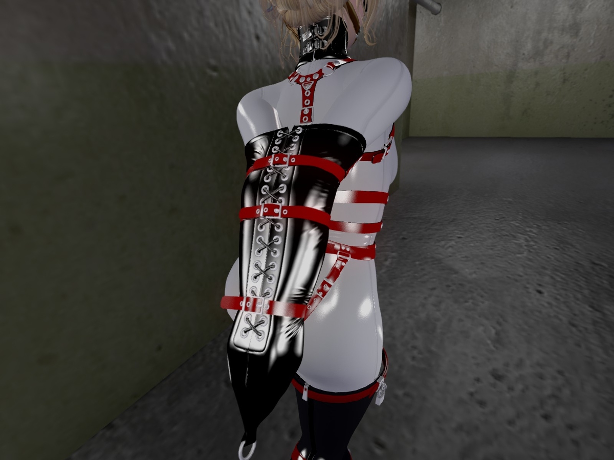 Latex catsuit armbinder bondage page 9 full