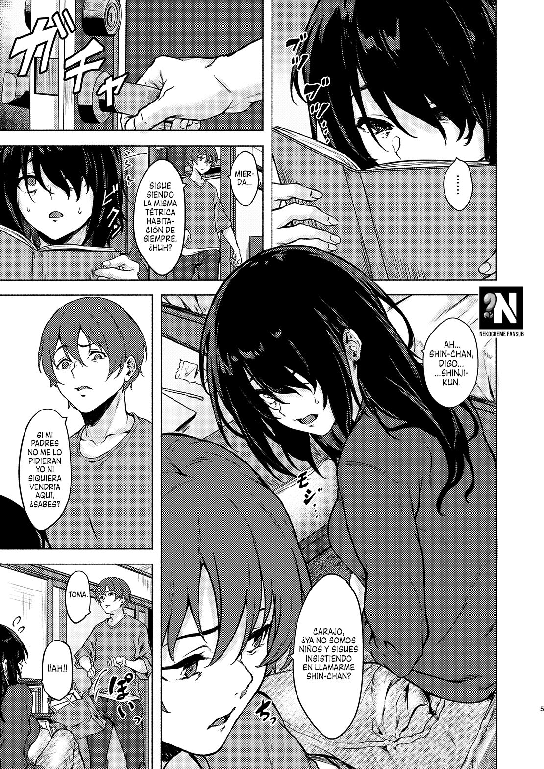 InCha JD Saimin de Chinko no Shihaiken Ubawarechattara, Shin-chan Nannimo Dekinai ne? | Sin el Control de tu Pene, Realmente no puedes hacer nada, ¿eh? Shin-chan~ page 5 full