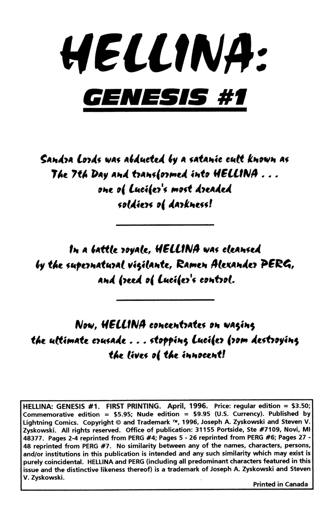 Hellina - Genesis #01 - Dimensional Commemorative Platinum Edition page 3 full