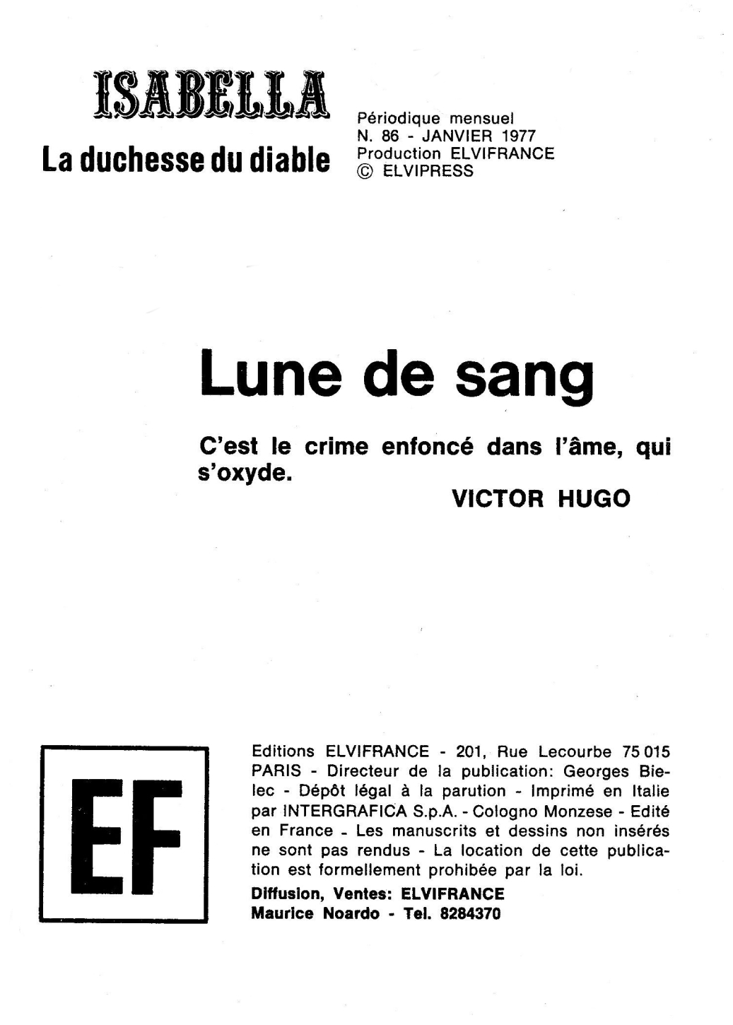 Isabella, la Duchesse du Diable - T086 - Lune de sang page 4 full